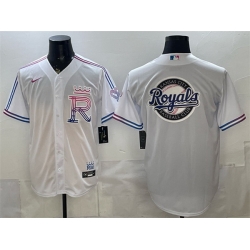 Men Kansas City Royals Team Big Logo White 2026 City Connect Stadium Stitched Baseball Jersey