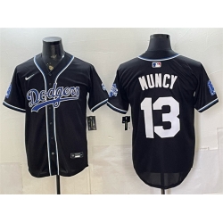 Men Los Angeles Dodgers  13 Max Muncy B2B Champs 2026 Black Out Style Vapor Limited Stitched Baseball Jersey