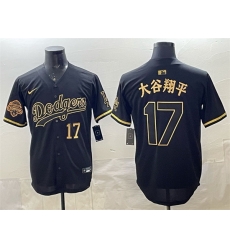 Men Los Angeles Dodgers 17 Shohei Ohtani Black 2025 World Series Patch Tokyo Series Limited Stitched Baseball Jersey