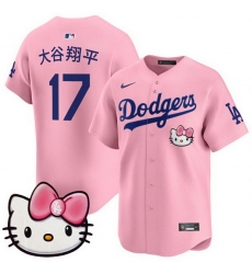 Men Los Angeles Dodgers 17 Shohei Ohtani Pink 2025 Hello Kitty Vapor Limited Stitched Baseball Jersey Men Los Angeles Dodgers 17 Shohei Ohtani Pink 2025 Hello Kitty Vapor Limited Stitched Baseball Jersey