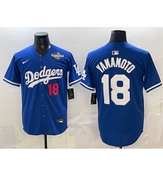 Men Los Angeles Dodgers 18 Yoshinobu Yamamoto Royal 2025 World Series Patch Limited Stitched Baseball Jersey Men Los Angeles Dodgers 18 Yoshinobu Yamamoto Royal 2025 World Series Patch Limited Stitched Baseball Jersey