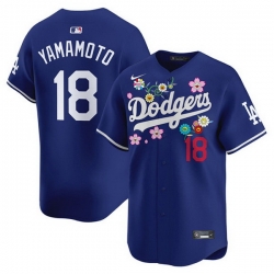 Men Los Angeles Dodgers 18 Yoshinobu Yamamoto Royal Takashi Murakami 2025 Vapor Limited Stitched Baseball Jersey