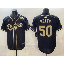 Men Los Angeles Dodgers  50 Mookie Betts Black Military Appreciation Game Day Stitched Baseball Jersey 376