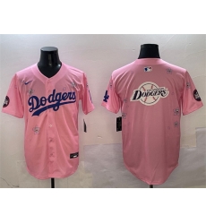 Men Los Angeles Dodgers Team Big Logo Pink 2025 Tokyo Series Limited Stitched Baseball Jersey Men Los Angeles Dodgers Team Big Logo Pink 2025 Tokyo Series Limited Stitched Baseball Jersey