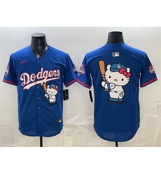Men Los Angeles Dodgers Team Big Logo Royal Hello Kitty Night 2025 World Series Champions Patch Stitched Baseball Jersey Men Los Angeles Dodgers Team Big Logo Royal Hello Kitty Night 2025 World Series Champions Patch Stitched Baseball Jersey