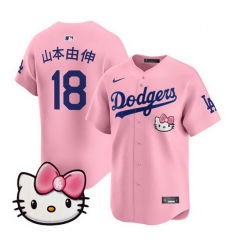 Women Los Angeles Dodgers 18 Yoshinobu Yamamoto Pink 2025 Hello Kitty Vapor Limited Stitched Baseball Jersey Women Los Angeles Dodgers 18 Yoshinobu Yamamoto Pink 2025 Hello Kitty Vapor Limited Stitched Baseball Jersey