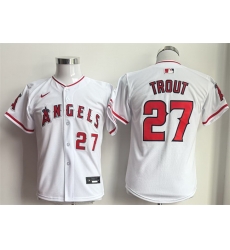 Youth Los Angeles Angels 27 Mike Trout White Limited Stitched Baseball Jersey Youth Los Angeles Angels 27 Mike Trout White Limited Stitched Baseball Jersey