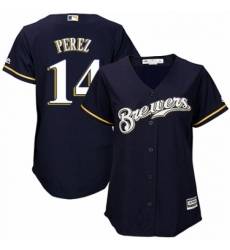 Womens Majestic Milwaukee Brewers 14 Hernan Perez Authentic White Alternate Cool Base MLB Jersey Womens Majestic Milwaukee Brewers 14 Hernan Perez Authentic White Alternate Cool Base MLB Jersey