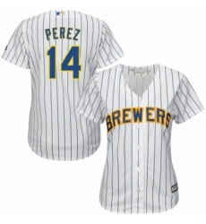 Womens Majestic Milwaukee Brewers 14 Hernan Perez Authentic White Home Cool Base MLB Jersey Womens Majestic Milwaukee Brewers 14 Hernan Perez Authentic White Home Cool Base MLB Jersey