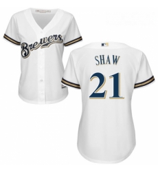 Womens Majestic Milwaukee Brewers 21 Travis Shaw Replica White Home Cool Base MLB Jersey Womens Majestic Milwaukee Brewers 21 Travis Shaw Replica White Home Cool Base MLB Jersey