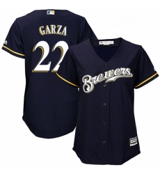 Womens Majestic Milwaukee Brewers 22 Matt Garza Authentic Navy Blue Alternate Cool Base MLB Jersey Womens Majestic Milwaukee Brewers 22 Matt Garza Authentic Navy Blue Alternate Cool Base MLB Jersey
