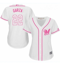 Womens Majestic Milwaukee Brewers 22 Matt Garza Authentic White Fashion Cool Base MLB Jersey Womens Majestic Milwaukee Brewers 22 Matt Garza Authentic White Fashion Cool Base MLB Jersey