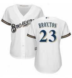 Womens Majestic Milwaukee Brewers 23 Keon Broxton Replica Navy Blue Alternate Cool Base MLB Jersey Womens Majestic Milwaukee Brewers 23 Keon Broxton Replica Navy Blue Alternate Cool Base MLB Jersey
