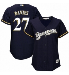 Womens Majestic Milwaukee Brewers 27 Zach Davies Replica White Alternate Cool Base MLB Jersey Womens Majestic Milwaukee Brewers 27 Zach Davies Replica White Alternate Cool Base MLB Jersey