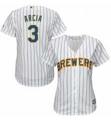 Womens Majestic Milwaukee Brewers 3 Orlando Arcia Authentic White Alternate Cool Base MLB Jersey Womens Majestic Milwaukee Brewers 3 Orlando Arcia Authentic White Alternate Cool Base MLB Jersey