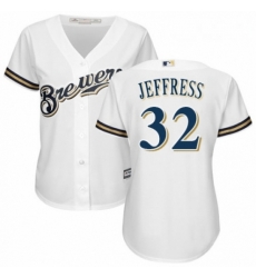 Womens Majestic Milwaukee Brewers 32 Jeremy Jeffress Authentic White Alternate Cool Base MLB Jersey Womens Majestic Milwaukee Brewers 32 Jeremy Jeffress Authentic White Alternate Cool Base MLB Jersey