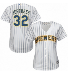 Womens Majestic Milwaukee Brewers 32 Jeremy Jeffress Authentic White Home Cool Base MLB Jersey Womens Majestic Milwaukee Brewers 32 Jeremy Jeffress Authentic White Home Cool Base MLB Jersey