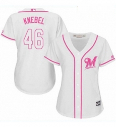 Womens Majestic Milwaukee Brewers 46 Corey Knebel Authentic White Fashion Cool Base MLB Jersey Womens Majestic Milwaukee Brewers 46 Corey Knebel Authentic White Fashion Cool Base MLB Jersey