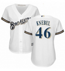 Womens Majestic Milwaukee Brewers 46 Corey Knebel Replica White Home Cool Base MLB Jersey Womens Majestic Milwaukee Brewers 46 Corey Knebel Replica White Home Cool Base MLB Jersey