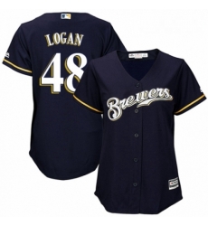Womens Majestic Milwaukee Brewers 48 Boone Logan Authentic White Alternate Cool Base MLB Jersey Womens Majestic Milwaukee Brewers 48 Boone Logan Authentic White Alternate Cool Base MLB Jersey