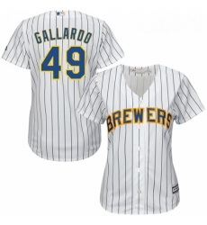 Womens Majestic Milwaukee Brewers 49 Yovani Gallardo Authentic White Alternate Cool Base MLB Jersey Womens Majestic Milwaukee Brewers 49 Yovani Gallardo Authentic White Alternate Cool Base MLB Jersey