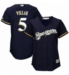 Womens Majestic Milwaukee Brewers 5 Jonathan Villar Replica Navy Blue Alternate Cool Base MLB Jersey Womens Majestic Milwaukee Brewers 5 Jonathan Villar Replica Navy Blue Alternate Cool Base MLB Jersey