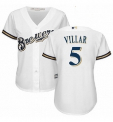 Womens Majestic Milwaukee Brewers 5 Jonathan Villar Replica White Home Cool Base MLB Jersey Womens Majestic Milwaukee Brewers 5 Jonathan Villar Replica White Home Cool Base MLB Jersey