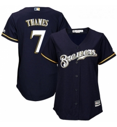 Womens Majestic Milwaukee Brewers 7 Eric Thames Replica Navy Blue Alternate Cool Base MLB Jersey Womens Majestic Milwaukee Brewers 7 Eric Thames Replica Navy Blue Alternate Cool Base MLB Jersey