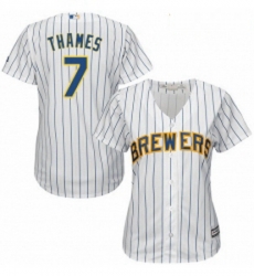 Womens Majestic Milwaukee Brewers 7 Eric Thames Replica White Alternate Cool Base MLB Jersey Womens Majestic Milwaukee Brewers 7 Eric Thames Replica White Alternate Cool Base MLB Jersey