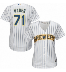 Womens Majestic Milwaukee Brewers 71 Josh Hader Replica White Home Cool Base MLB Jersey Womens Majestic Milwaukee Brewers 71 Josh Hader Replica White Home Cool Base MLB Jersey