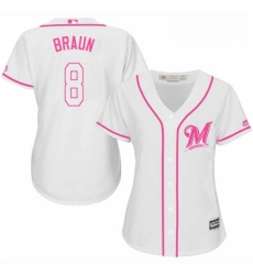 Womens Majestic Milwaukee Brewers 8 Ryan Braun Replica White Fashion Cool Base MLB Jersey Womens Majestic Milwaukee Brewers 8 Ryan Braun Replica White Fashion Cool Base MLB Jersey