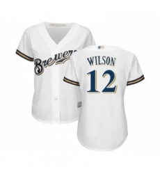 Womens Milwaukee Brewers 12 Alex Wilson Replica White Alternate Cool Base Baseball Jersey Womens Milwaukee Brewers 12 Alex Wilson Replica White Alternate Cool Base Baseball Jersey