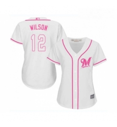 Womens Milwaukee Brewers 12 Alex Wilson Replica White Fashion Cool Base Baseball Jersey Womens Milwaukee Brewers 12 Alex Wilson Replica White Fashion Cool Base Baseball Jersey