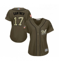 Womens Milwaukee Brewers 17 Jim Gantner Authentic Green Salute to Service Baseball Jersey Womens Milwaukee Brewers 17 Jim Gantner Authentic Green Salute to Service Baseball Jersey