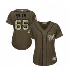 Womens Milwaukee Brewers 65 Burch Smith Authentic Green Salute to Service Baseball Jersey Womens Milwaukee Brewers 65 Burch Smith Authentic Green Salute to Service Baseball Jersey