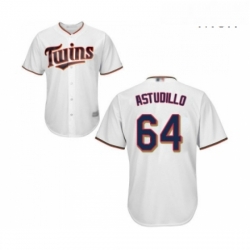 Mens Minnesota Twins 64 Willians Astudillo Replica White Home Cool Base Baseball Jersey 