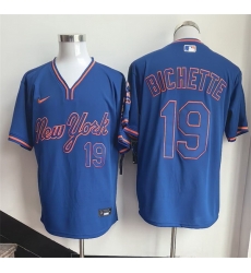 Men New York Mets 19 Bo Bichette Blue Stitched Baseball Jersey Men New York Mets 19 Bo Bichette Blue Stitched Baseball Jersey