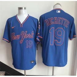 Men New York Mets  19 Bo Bichette Blue Stitched Baseball Jersey