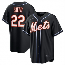 Men New York Mets  22 Juan Soto 2026 Fashion Replica Black Out Stitched Baseball Jersey