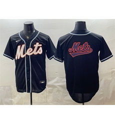Men New York Mets Team Big Logo 2026 Fashion Replica Black Out Stitched Baseball Jersey Men New York Mets Team Big Logo 2026 Fashion Replica Black Out Stitched Baseball Jersey