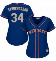 Womens Majestic New York Mets 34 Noah Syndergaard Replica Royal Blue Alternate Road Cool Base MLB Jersey Womens Majestic New York Mets 34 Noah Syndergaard Replica Royal Blue Alternate Road Cool Base MLB Jersey
