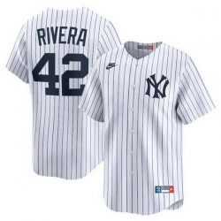 Men New York Yankees  42 Mariano Rivera White Home Limited Stitched Baseball Jersey