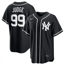 Men New York Yankees  99 Aaron Judge 2026 Fashion Replica Black Out Stitched Baseball Jersey