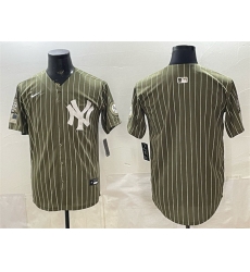 Men New York Yankees Blank Olive 2026 Armed Forces Day Salute To Service Stitched Baseball Jersey