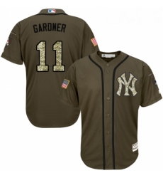 Youth Majestic New York Yankees 11 Brett Gardner Replica Green Salute to Service MLB Jersey Youth Majestic New York Yankees 11 Brett Gardner Replica Green Salute to Service MLB Jersey