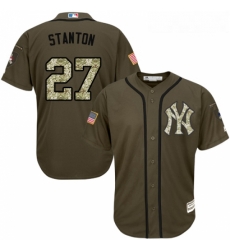 Youth Majestic New York Yankees 27 Giancarlo Stanton Replica Green Salute to Service MLB Jersey Youth Majestic New York Yankees 27 Giancarlo Stanton Replica Green Salute to Service MLB Jersey