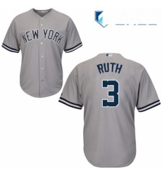 Youth Majestic New York Yankees 3 Babe Ruth Replica Grey Road MLB Jersey Youth Majestic New York Yankees 3 Babe Ruth Replica Grey Road MLB Jersey