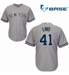 Youth Majestic New York Yankees 41 Adam Lind Replica Grey Road MLB Jersey Youth Majestic New York Yankees 41 Adam Lind Replica Grey Road MLB Jersey