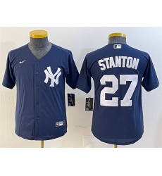 Youth New York Yankees 27 Giancarlo Stanton Navy Cool Base Stitched Baseball Jersey Youth New York Yankees 27 Giancarlo Stanton Navy Cool Base Stitched Baseball Jersey