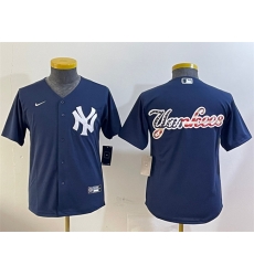 Youth New York Yankees Navy Team Big Logo Cool Base Stitched Baseball Jersey Youth New York Yankees Navy Team Big Logo Cool Base Stitched Baseball Jersey